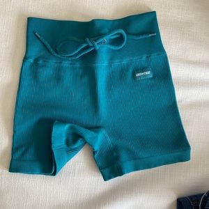 Bo + Tee Teal Biker Shorts